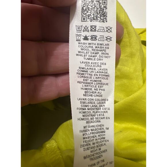 Topshop Channeled Mini Dress in Chartreuse NWT Size 12 - Picture 11 of 11